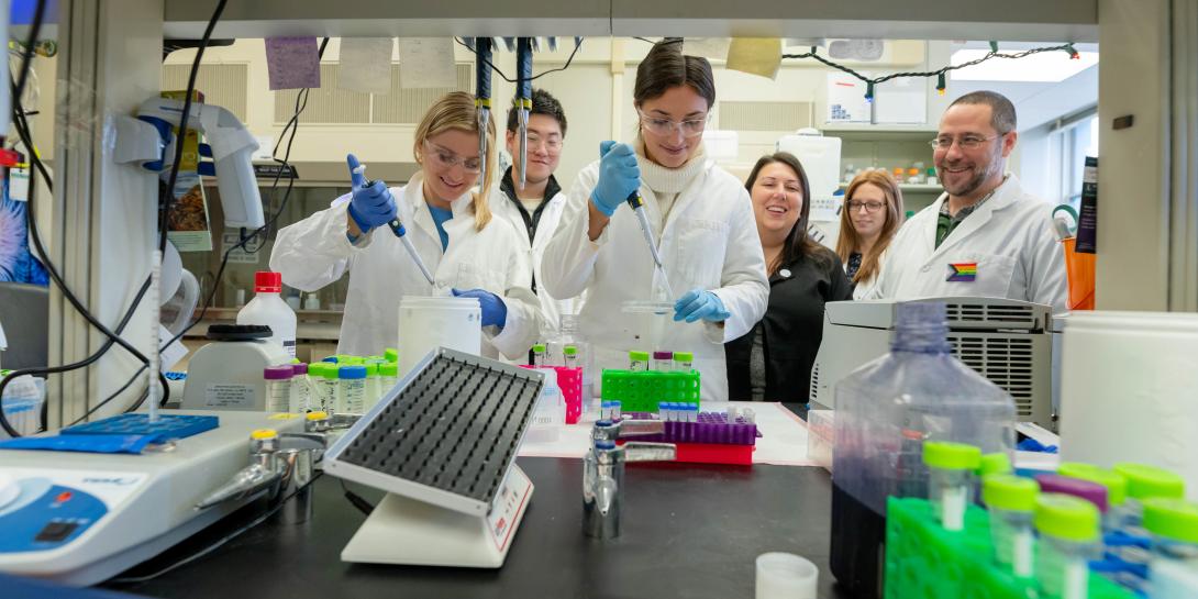 Biological sciences graduate students in Michael Layden's lab